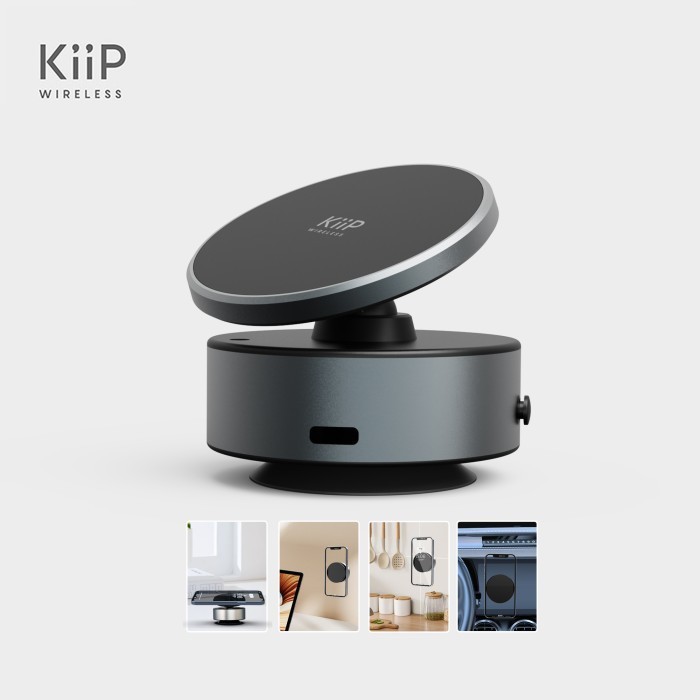 

KIIP MCH07 MAGNETIC MOUNT CAR SUCTION MOBIL PHONE HOLDER 360° - Abu-abu
