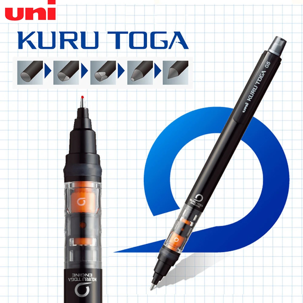 

UNI KURU TOGA Mechanical Pencil M5-452 Lead Core Rotating Anti-break Core Tip Retractable 0.5mm Cute Stationery School Supplies