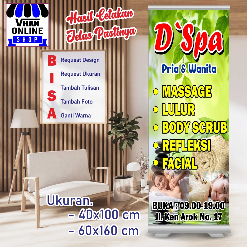 Cetak Backdrop Spanduk Jasa Pijat dan Bekam Bisa Request