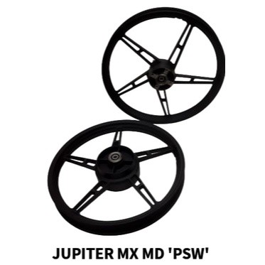 Velg Bintang Motor Merk PSW Ukuran 140/160 Ring 17 Motor Jupiter MX Warna Hitam Velg Palang Motor De