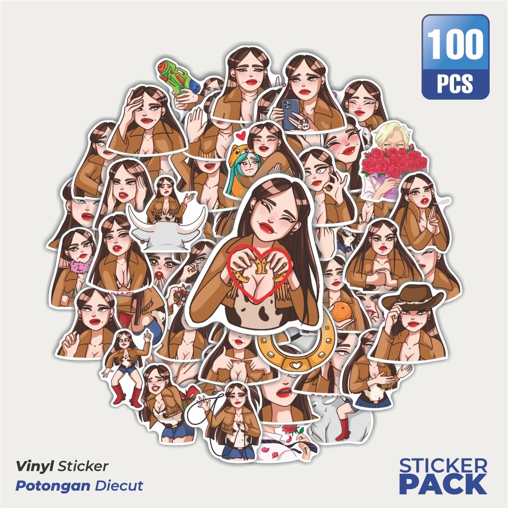 

Super Hemat! 100 PCS Stiker Beautiful Girls Nancy Waterproof Aesthetic- Untuk Laptop, Motor, dan Helm - Paper Stationery Pack