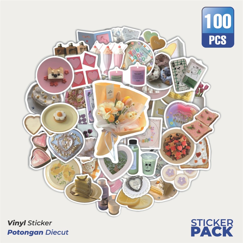 

Super Hemat! 100 PCS Stiker Retro Romance Waterproof Aesthetic- Untuk Laptop, Motor, dan Helm - Paper Stationery PackRetro Romance