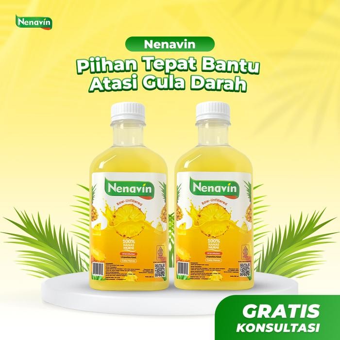 

Cuka Nanas Nenavin – Sehatkan Bantu Diabetes & Normalkan Gula Darah –BPOM HALAL Paket 2 Botol Air Minuman