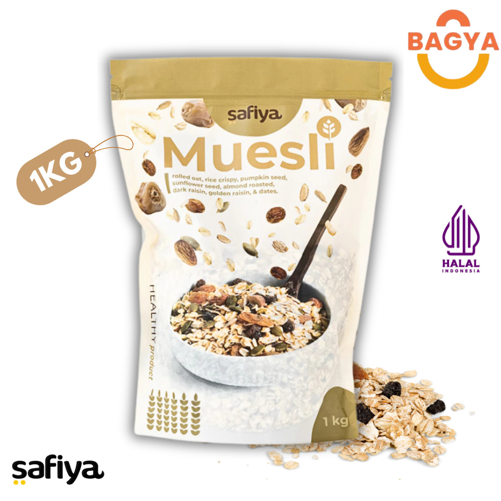 

MUESLI Safiya Fruit and Seed 1 Kg Sereal Sarapan Sehat Sehat Oatmeal Original