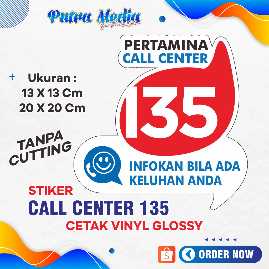 

Stiker Call Center 135 Pertamina SPBU Vinyl Awet Anti Air MURAH