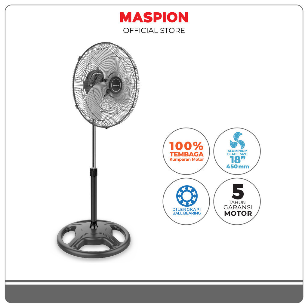 Maspion Power Stand Fan 18 Inch PW-1817S / Kipas Angin Berdiri PW 1817 S