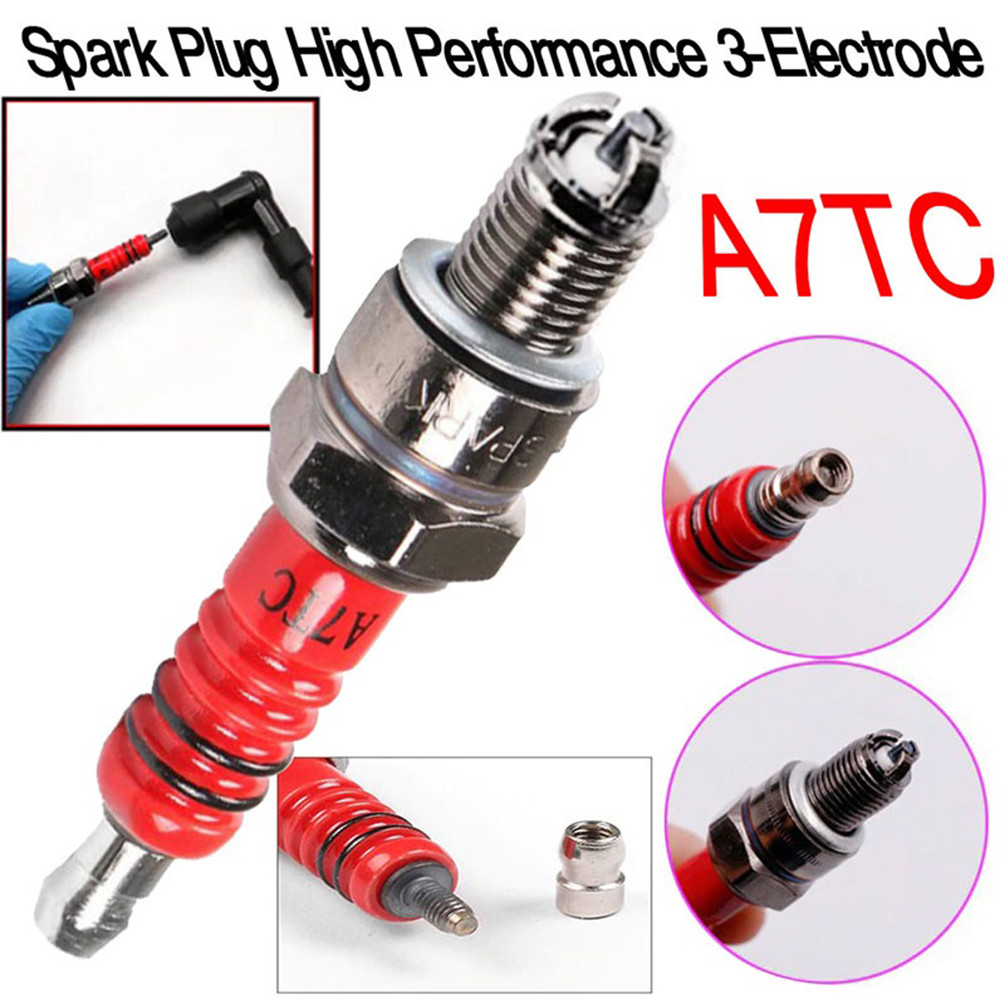 1PCS Busi Motor Racing Kaki 3 Drat Pendek Busi Racing Untuk Busi 50-150CC ATV Moped Quad Bike