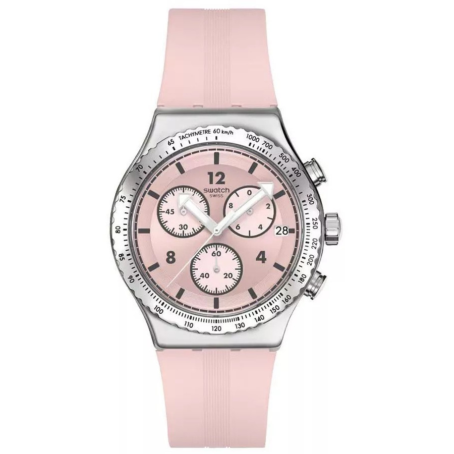 Original 100% SWATCH YVS532 POPPINGLY PINK Jam Tangan Wanita IRONY Garansi Resmi 2 Tahun Swiss Made