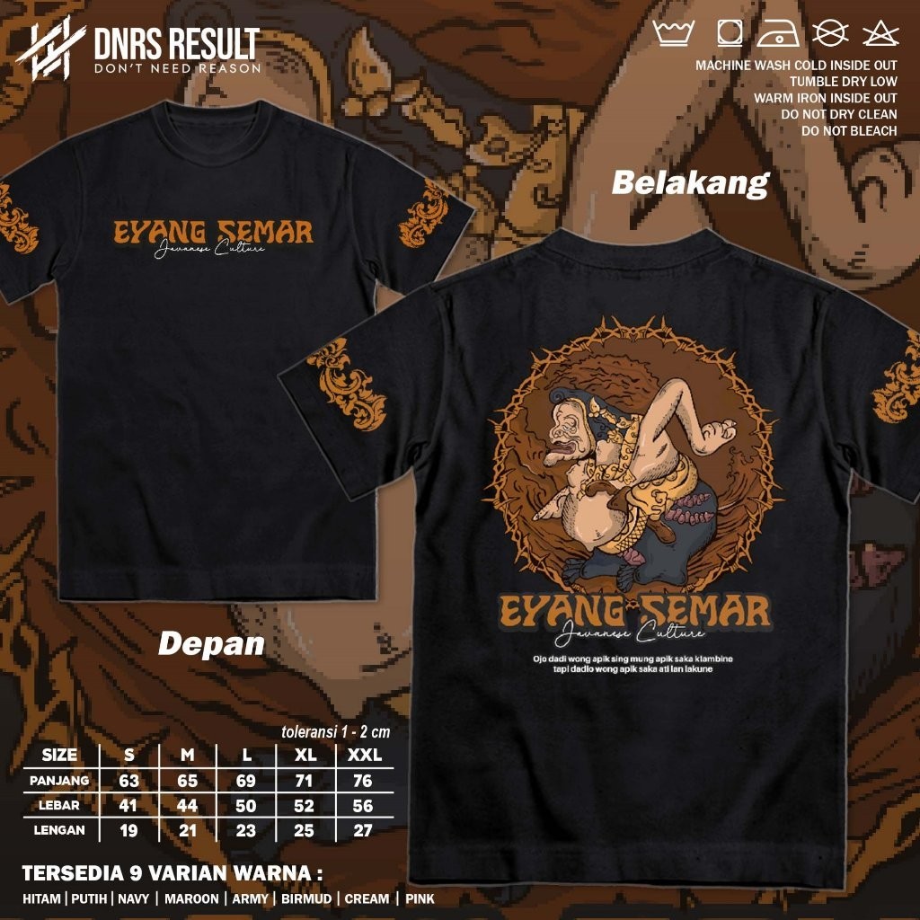 Kaos Jawa Eyang Semar - Baju Distro Bijak Jowo Wayang Punokawan Culture Budaya Jawa - Tshirt Kata Ka