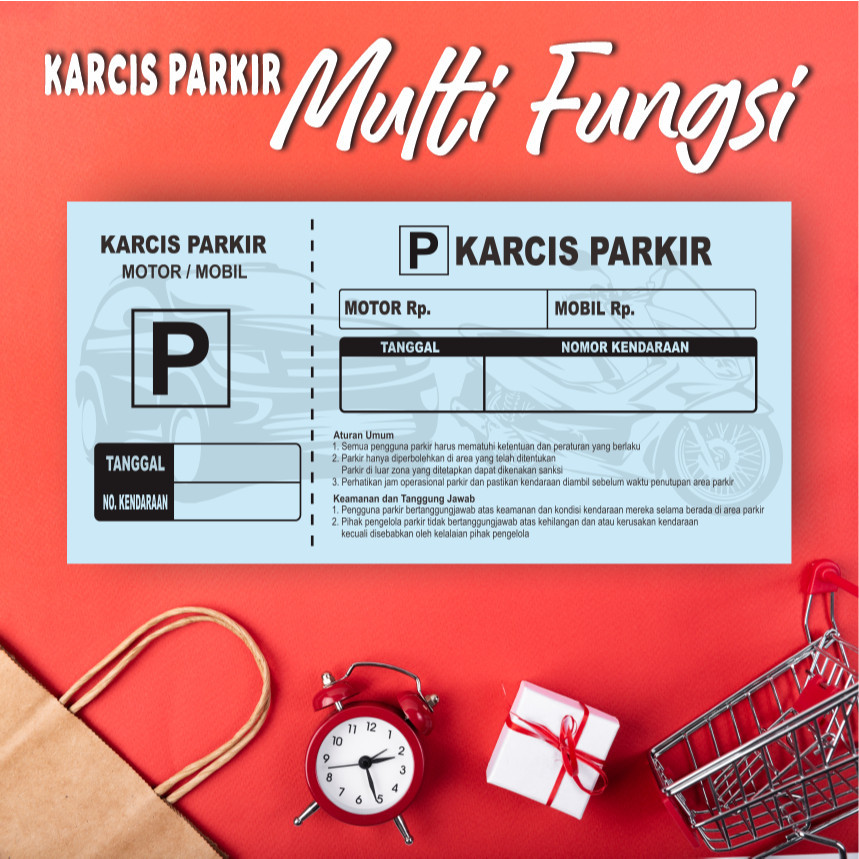

KARCIS PARKIR MOTOR MOBIL UNIVERSAL MURAH MULTIFUNGSI DENGAN BANYAK VARIAN PILIHAN