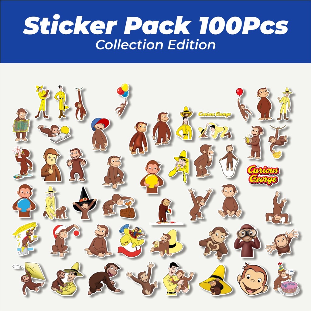 

Hot Stiker Kartun Curious George Lucu Anti Air Stikers Berperekat Waterproof Sticker Decal Buat Motor Helm Buku Journal Koper Casing HP Laptop Botol Minum