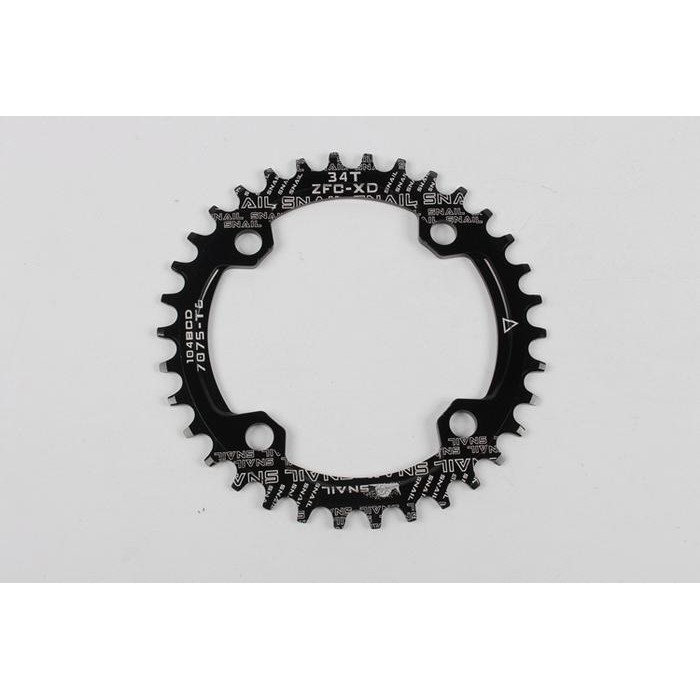 Snail Chainring 34T BCD 104 Chain ring Narrow Arm Crank BCD 104mm - Hitam
