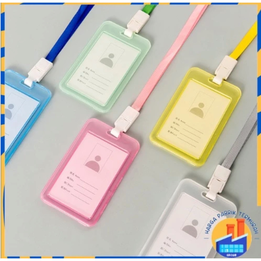 

Name Tag Id Card Transparant Gantungan Kartu Nama Lanyard Plastik Vertical Lanyard Potrait Motif Polos Warna Warni Tanda Pengenal Bening Kualitas Terbaik Termurah Kuat