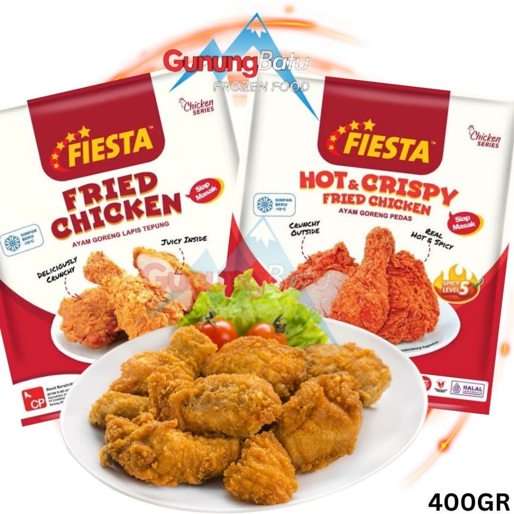 

FIESTA FRIED CHICKEN ORIGINAL 400GR/ HOT & CRISPY (AYAM GORENG TEPUNG) 400GR