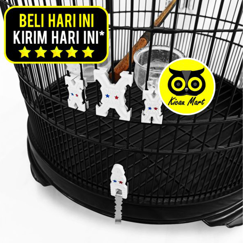 KICAU MART AKSESORIS VARIASI FIBER PUTIH ORIQ JAYA HIASAN JERUJI RUJI SANGKAR KANDANG BURUNG MURAI V