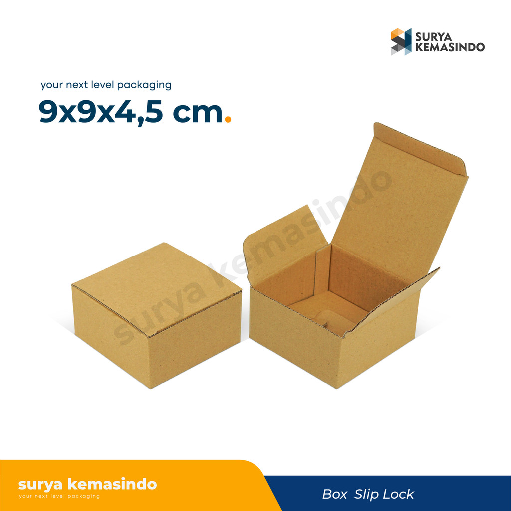 

Box 9x9x4,5 cm Kardus/Kemasan/Box/Packaging/Hampers/Dus/Sliplock/Tinggi4.5
