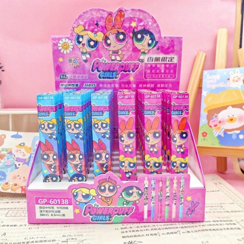 

36pcs The Powerpuff Girls Gel Pen Cartoon Signature Pen Individually Packaged Student Stationery Wholesale Gift