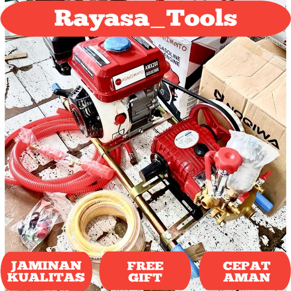 Mesin Cuci Motor Power Sprayer PS22 Spica Engine GX200 Asahimoto 7,5HP Mesin Steamset PS22 + GX200