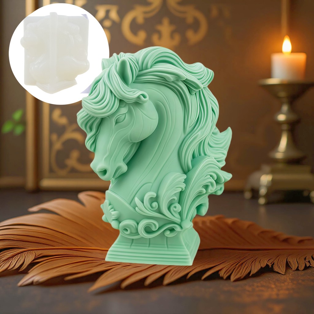 

Horse statue shape Candle silicone mold Horse head sculpture Resin mold Horse head sculpture Concrete gypsum mould Craft molds