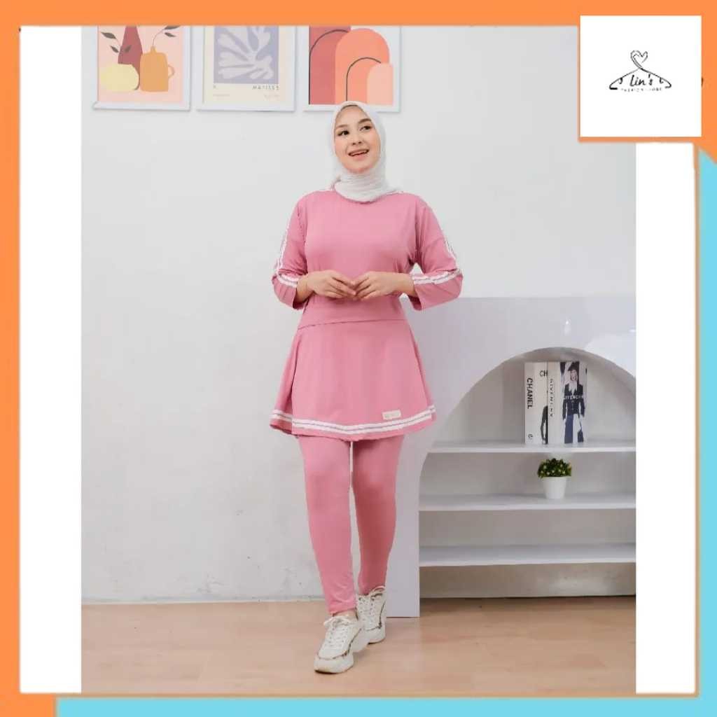 Outfit olahraga Baju Setelan Olahraga Wanita Muslimah One Set Jilbab Premium Sport Women