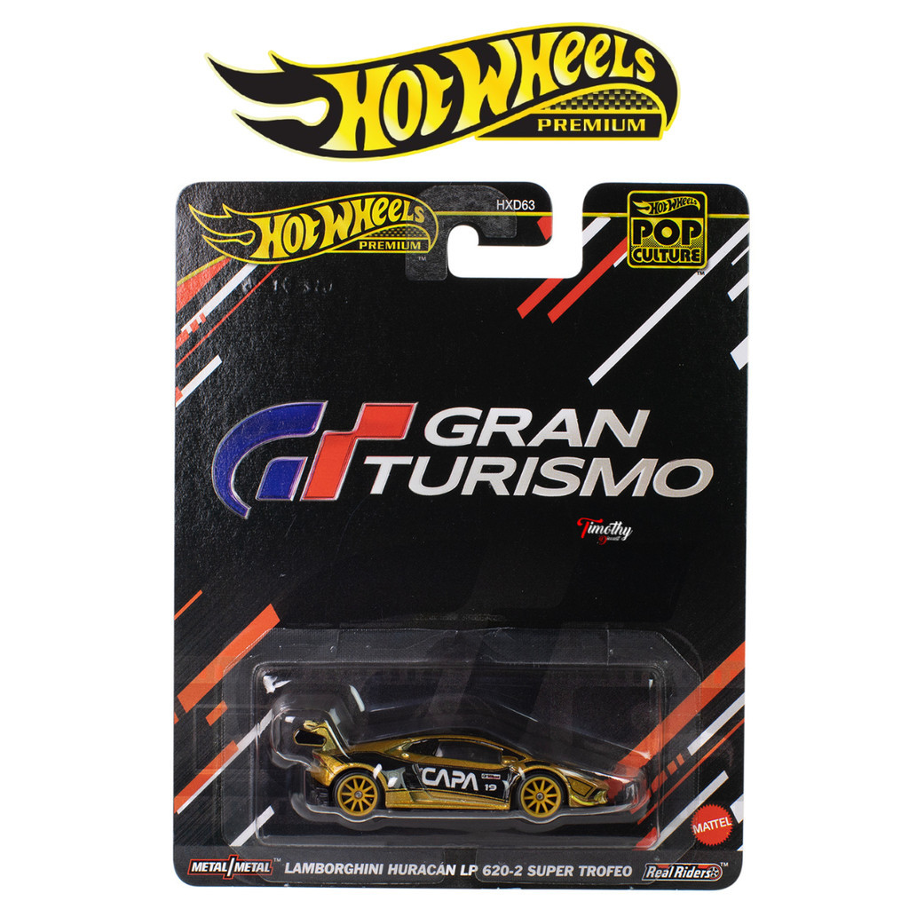 Hot Wheels Premium Pop Culture Lamborghini Huracan LP 620-20 Super Trofeo Gold Grand Turismo Balap