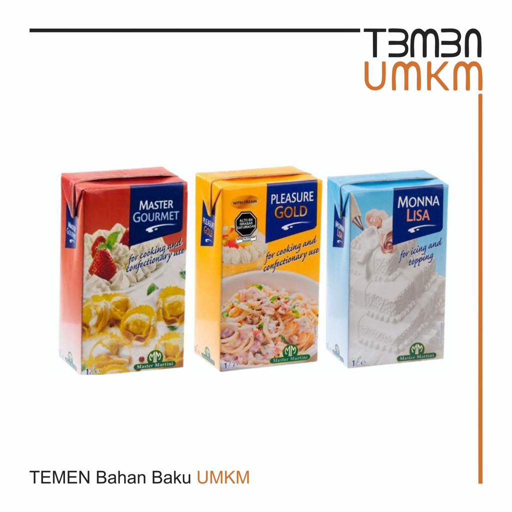 

Non Dairy Cooking & Whipping Cream Cream Master Gourment 1 Liter / Pleasure Gold 1 Liter / MonaLisa - Master Martini