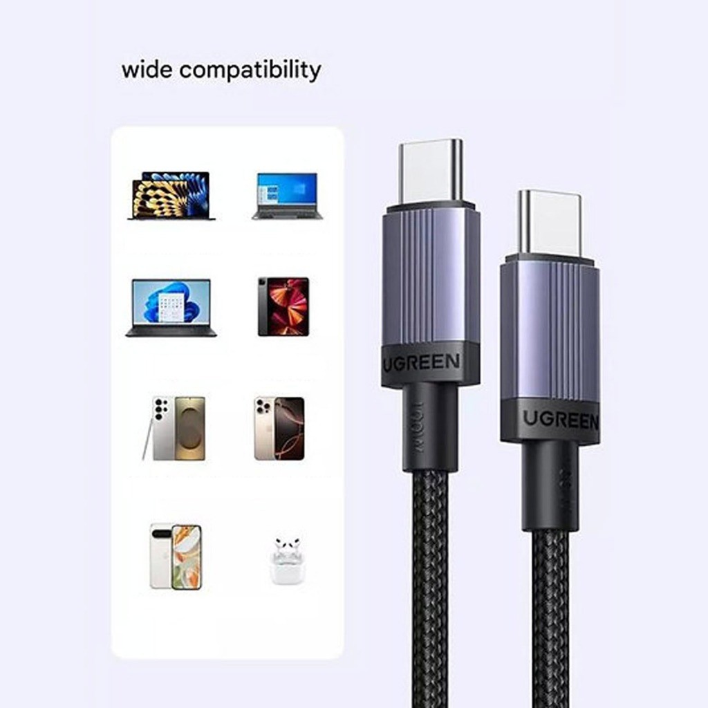 UGREEN 65906 Kabel Data Pendek Type C To Type C PD Super Fast Charging 2.0 5A 240W 50CM Cable Tipe C