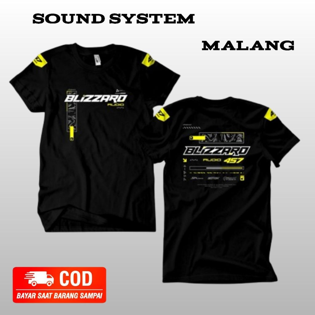 Kaos Blizzard Audio/Baju T-shirt Sound System Horeg Malang Combed 24s Unisex Premium