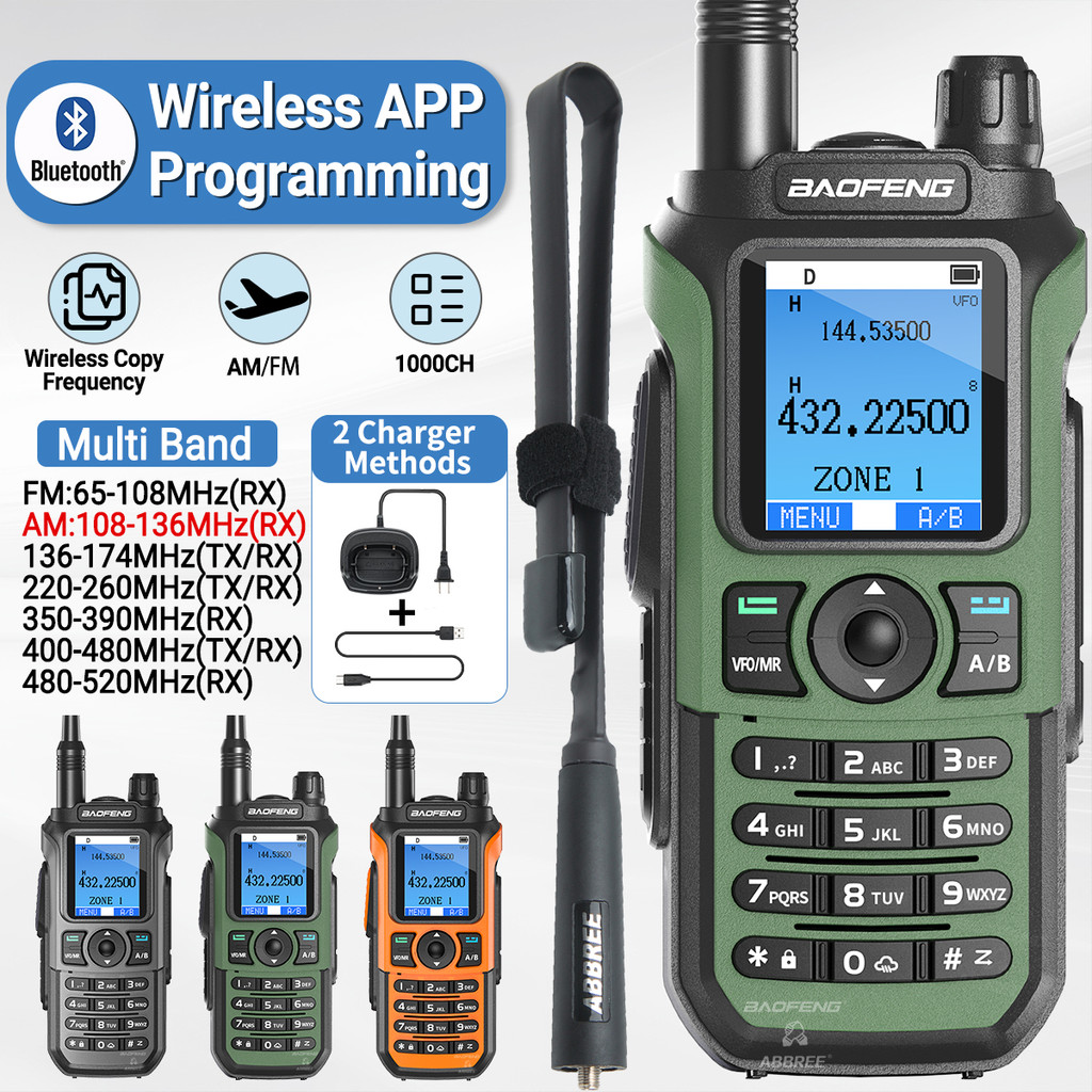 Baofeng UV-21 Pro V3 Walkie Talkie Multi-Band Bluetooth Programming Long Range Wireless Copy Frequen