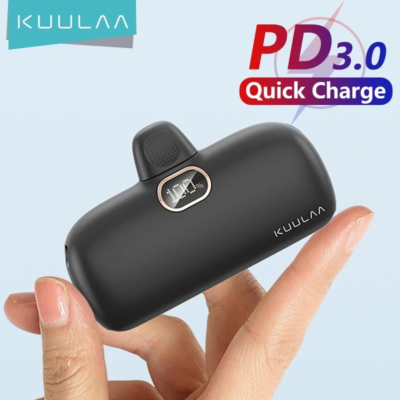 KUULAA Mini Power Bank 5000mAh PowerBank Fast Charging Portable Charger For iPhone 16 15 14 Xiaomi S