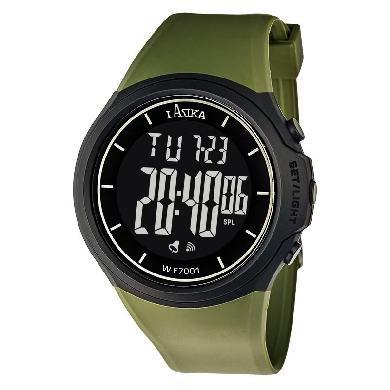 [𝗡𝗼𝘂𝗿𝗮] Jam Tangan Pria Lasika 5001 Digital Ori Anti air Strap Rubber Karet - Army