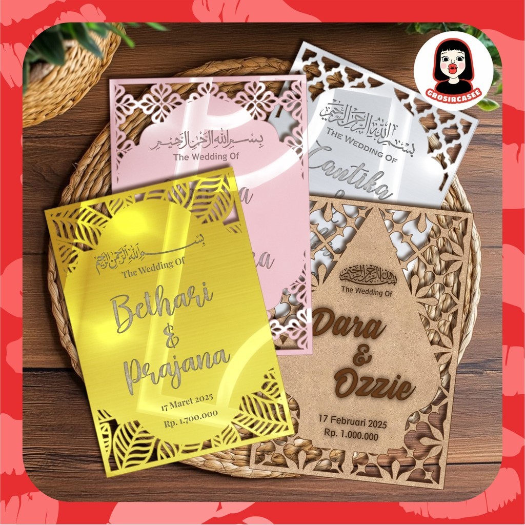 Mahar akrilik pernikahan | Seserahan pernikahan | Mahar aesthetic akrilik gold silver (2)