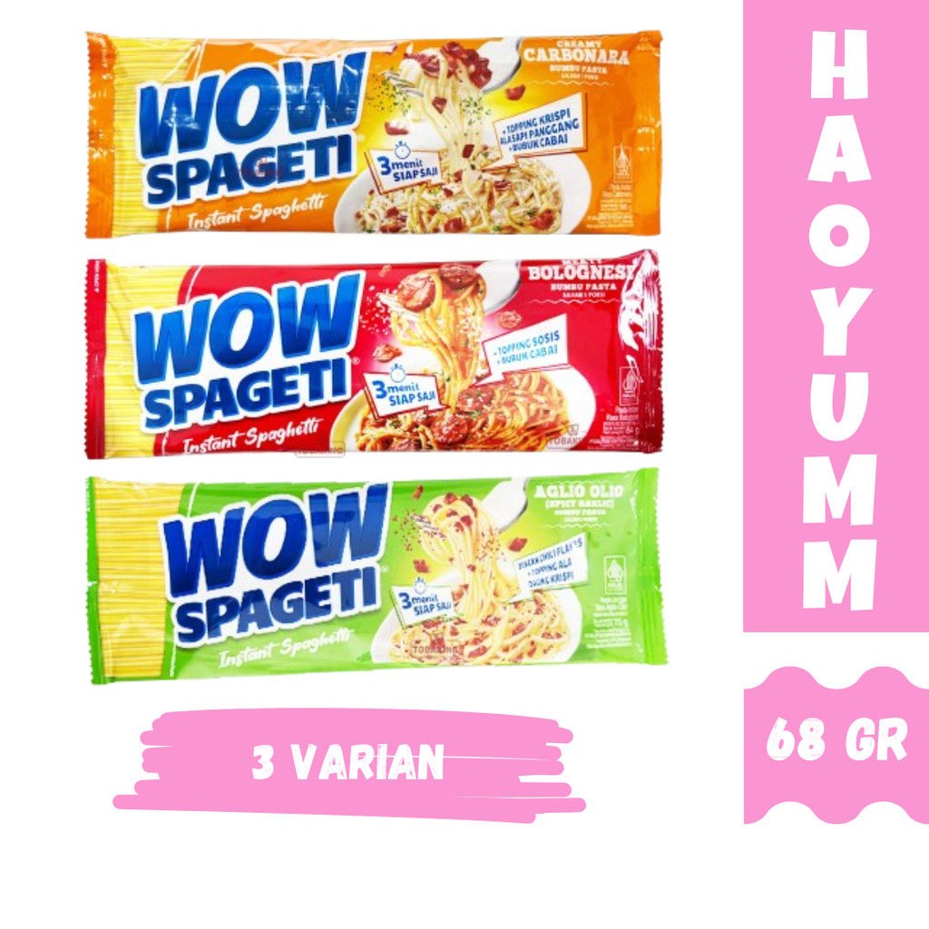 

Wow Spageti Bolognese Carbonara Aglio Spaghetti Instan Mie [HAOYUMM]