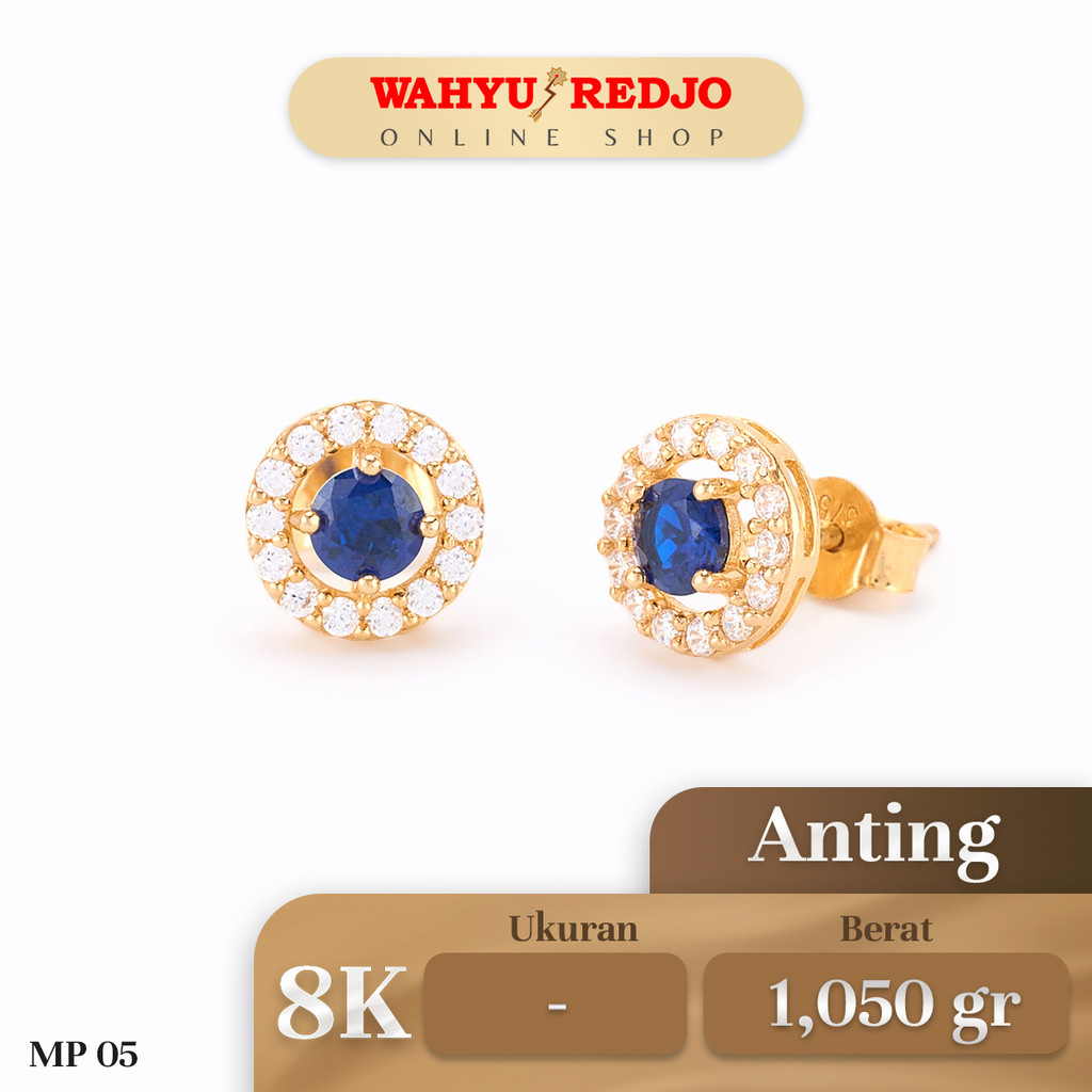 Anting-Anting Tusuk Emas Mata Biru 8K Wahyu Redjo  AN-8K-28865120