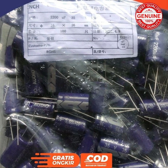 ELCO ELKO 2200UF 35V 2200 UF 35 VOLT MERK NCH AUDIO