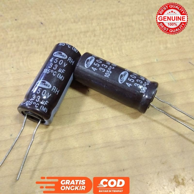 ELCO ELKO CAPASITOR 33UF 33 UF 450V 450 VOLT