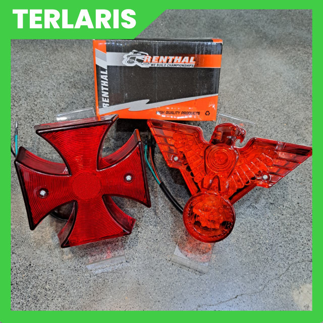 RENTHAL STOP LAMP CROSS ; GARUDA LAMPU BELAKANG MOTOR LED BOOBER CUSTOM CB DREAM JAPSTYLE