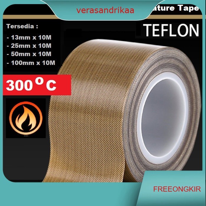 Teflon Tape Kain Kertas Isolasi Anti Panas Tahan Press Sealer Baking