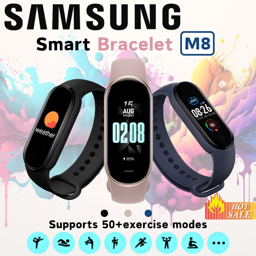 [COD] SAMSUNG Smartwatch M8 Anti Air IP67 Jam Tangan Kesehatan & Olahraga Hematacc，DIY Wallpaper，And