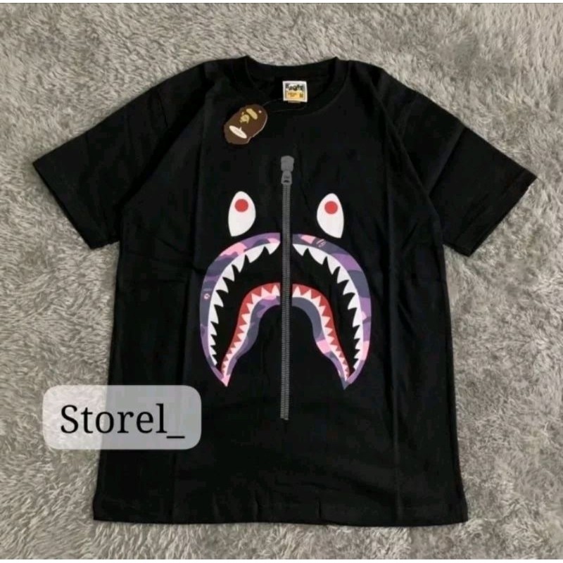 KAOS BAPE SHARK T-SHIRT A BATHING AAPE SHARK UNISEX PREMIUM