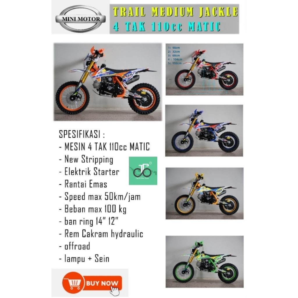 Minimotors Medium Trail New Jackle Jaguar 4tak 110cc