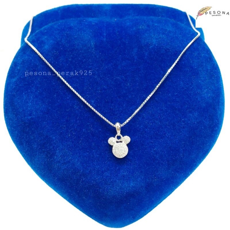 TARIMARSHOP SET KALUNG ANAK PERAK ASLI SILVER 925 LAPIS EMAS PUTIH - MODEL KALUNG ITALI -  MODEL LIO