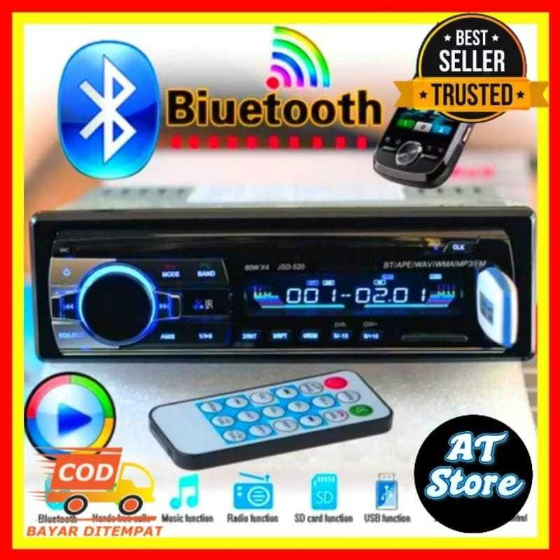 Bisa COD Tape Audio Mobil Multifungsi Bluetooth USB MP3 JSD-520 Single Din JSD-520 Audio Tape Mobil 