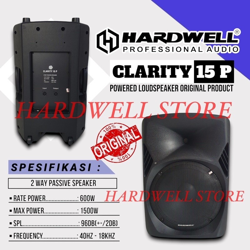 Speaker Pasif / Speaker Passive 15 Inch Hardwell CLARITY 15P Original Sepasang