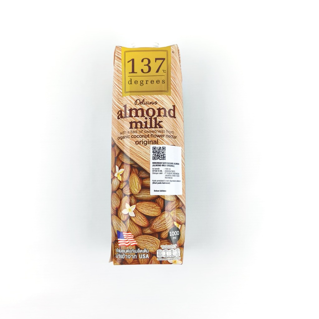 137 Degrees Almond Milk Original 1000Ml 1 Liter