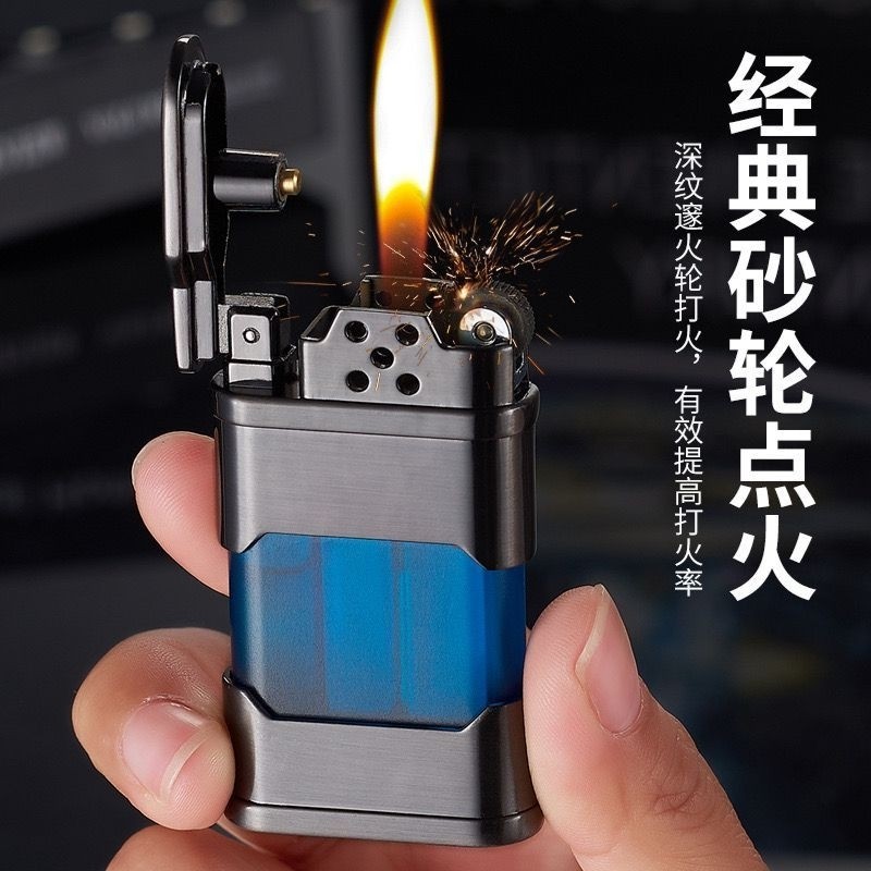 New mancis korek api roda transparan lighter korek gas logam bisa isi ulang gas keren