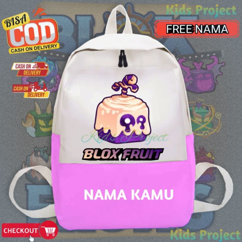 (FREE NAMA) TAS RANSEL ANAK BLOX FRUITS DOUGH ROBLOX - TAS SEKOLAH ANAK TK DAN SD - BISA COD