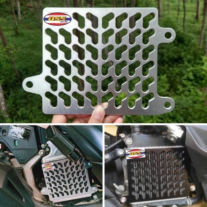 cover tutup radiator vario 125-150 full cnc bahan tebal OSS racing - new OSS silver
