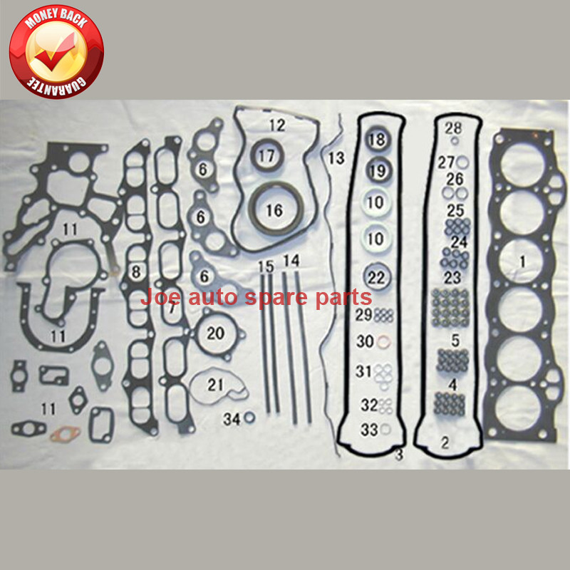 1GGE GX71 Engine Full gasket SET kit for TOYOTA CS71 GX71 GA61 GAS120 04111-70050 04111-70051 S32398