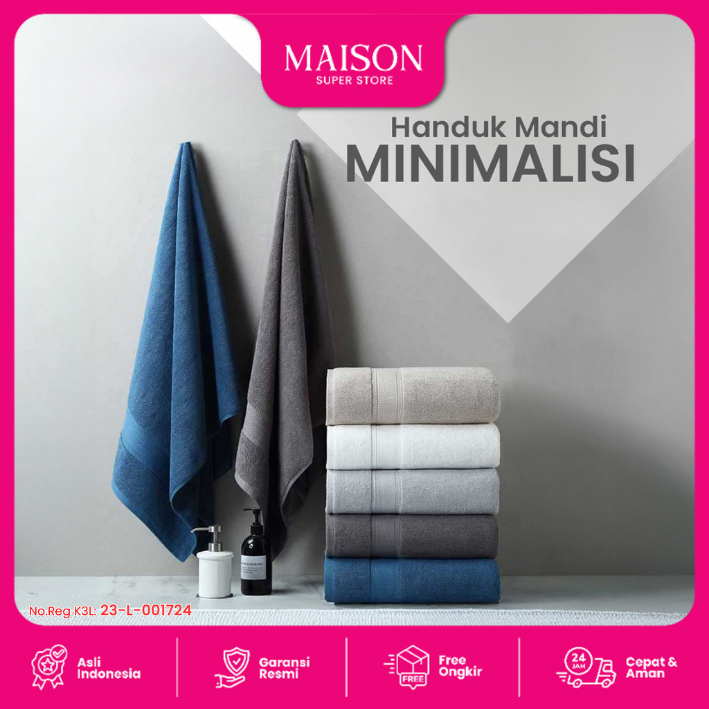 Goto Morwish Bath Towel Handuk Mandi Jumbo Dewasa Polos Lembut Halus